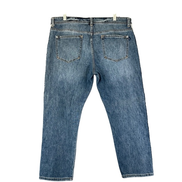 PILCRO Slim Boyfriend Crop Jeans Leopard Side Stripe Distressed Size 31P - Picture 3 of 14